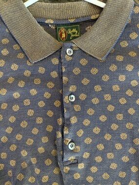 Bobby Jones Purple Patterned Polo with Contrast Collar